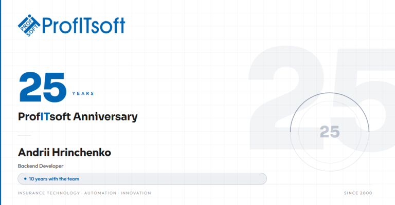 10 років у ProfITsoft — це шлях Андрія Грінченка від кар’єрного світчера до сильного backend-розробника